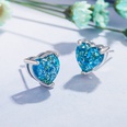 Heartshaped Opal Earrings European and American Colorful Stone Zircon Earringspicture13